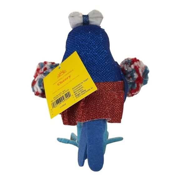 Patriotic Cheerleader Bird Figurine - Picture 3 of 4